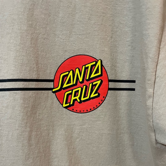 Santa Cruz Classic Dot Regular T-Shirt Cream/Tan/Red/Yellow Skateboarding Medium - Picture 4 of 11